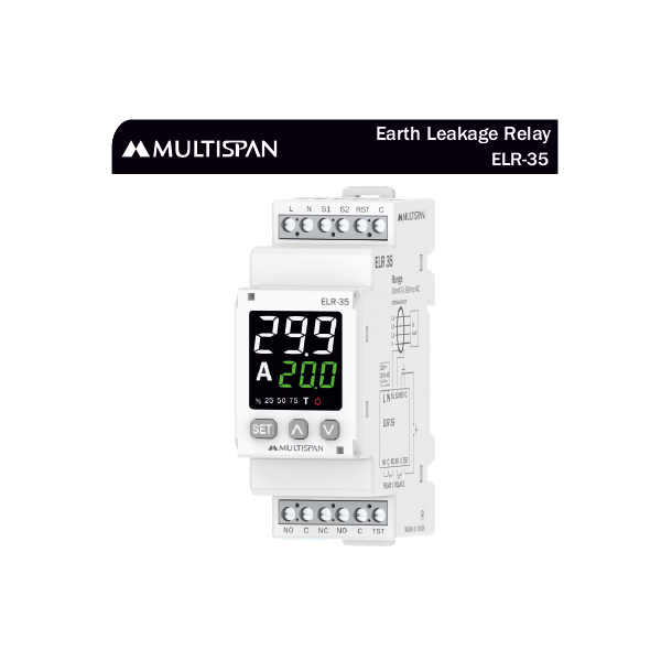 ELR-35 EARTH LEAKAGE RELAY 90 X 35 X 63 MULTISPAN 555289capture