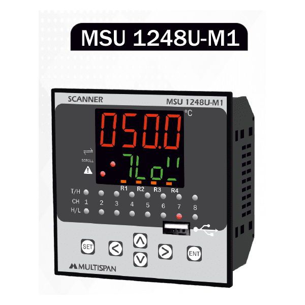 MSU-1248U-M1 PROCESS SCANNER DATA LOGGER 8 Channel 96 x 96 x 66 MULTISPAN 571347capture