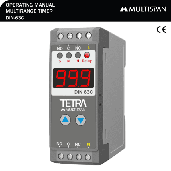 DIN-63C DIN RAIL DISPLAY TIMER ANALOG TIMER 76 X 28 X 85 MULTISPAN 588748din 63c
