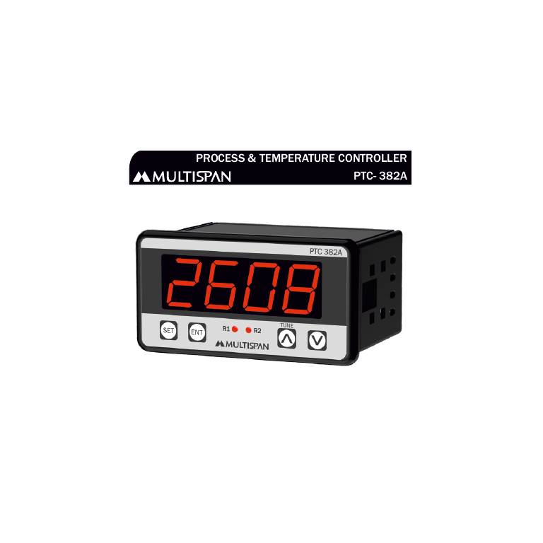 PTC-382A UNIVERSAL INPUT PID CONTROLLER WITH ANALOG OUTPUT MODBUS FACILITY 48 X 96 X 75 MULTISPAN 63658capture