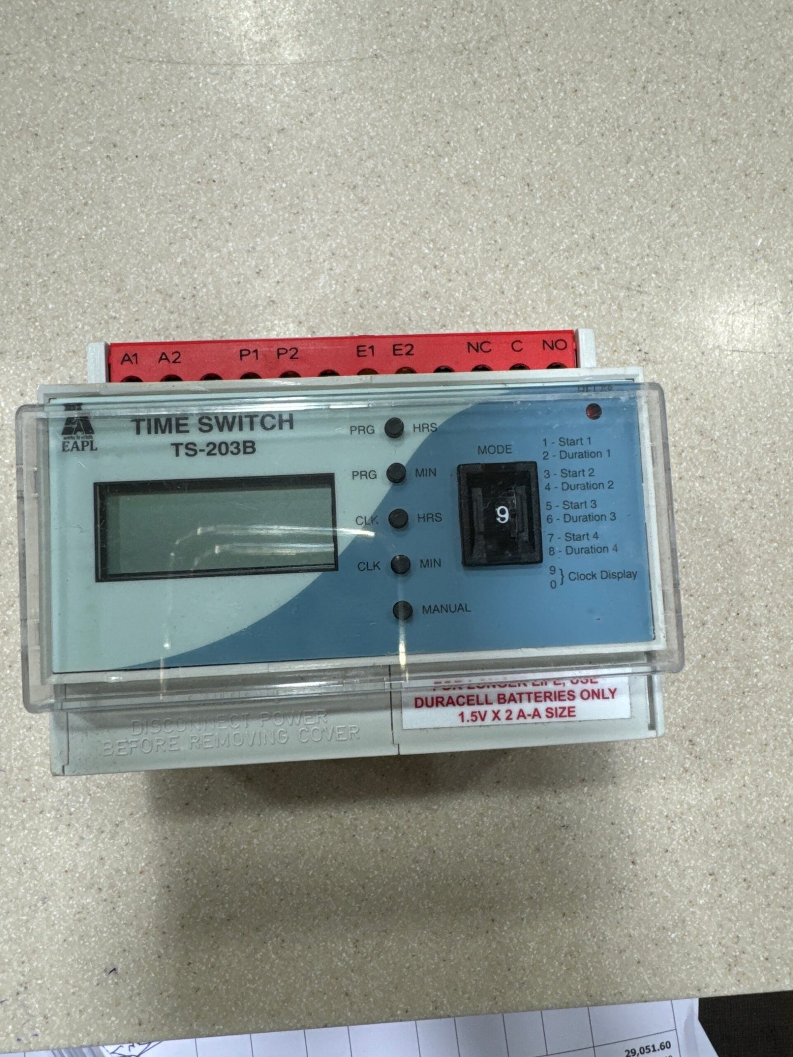 63F55032-600A-4BCF-AC80-D92F5A0E2259.jpg TS-203B Din Rail Mount External battery 2AA, 1.5V , Daily Time Switch 4 Switching per day Rly 1C O16A EAPL 63f55032 600a 4bcf