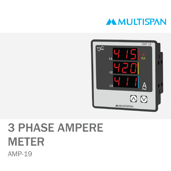 AMP-19 THREE PHASE AMPERE VOLTMETER 96 X 96 X 43 MULTISPAN 648304capture