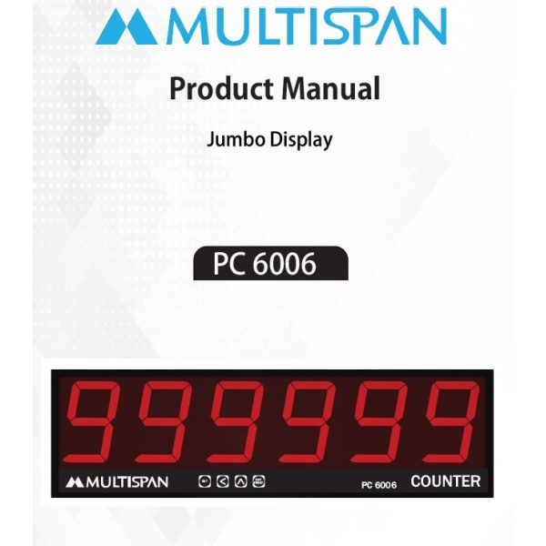PC-6006 Single Side JUMBO DISPLAY PROGRAMMABLE COUNTER 165 X 570 X 55 MULTISPAN pc