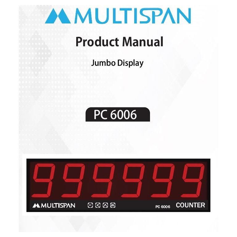 PC-6006 Single Side JUMBO DISPLAY PROGRAMMABLE COUNTER 165 X 570 X 55 MULTISPAN pc