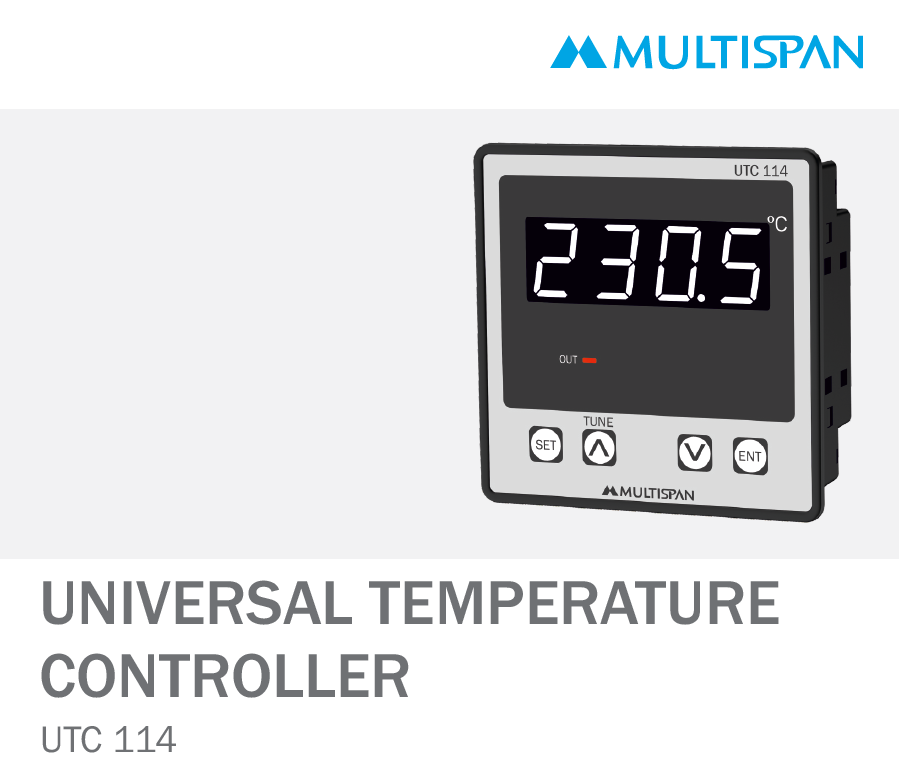 690614Capture.png UTC-114 SINGLE DISPLAY UNIVERSAL INPUT PID CONTROLLER 4 DIGIT 96 X 96 X 43 MULTISPAN 690614capture
