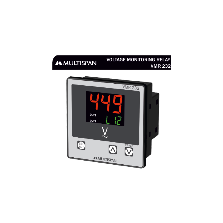 VMR-232 VOLTAGE CURRENT PROTECTION RELAY PANEL MOUNTED 72 X 72 X 45 MULTISPAN 778245capture