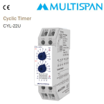 CYL-22U Cyclic timer DIN RAIL DISPLAY TIMER ANALOG TIMER 90 X 22.5 X 72 MULTISPAN 7844cyl 22u