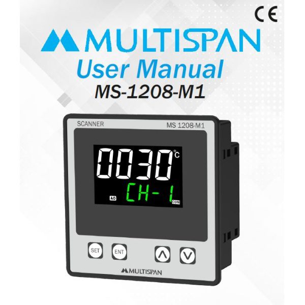 MS-1208-M1 PROCESS SCANNER DATA LOGGER 8 Channel 96 x 96 x 54 MULTISPAN 795825ms 1208 m1 manual
