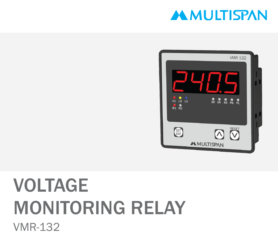 801149Capture.png VMR-132 VOLTAGE CURRENT PROTECTION RELAY PANEL MOUNTED 96 X 96 X 43 MULTISPAN 801149capture