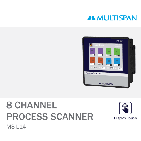 MS-L14 Touch Screen PROCESS SCANNER DATA LOGGER 8 Channel 96 x 96 x 66 MULTISPAN 803137capture