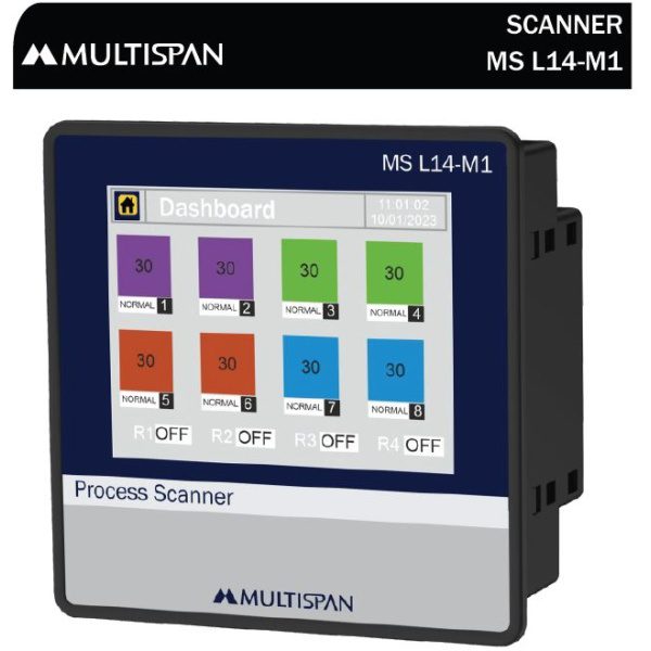 MS-L14-M1 Touch Screen PROCESS SCANNER DATA LOGGER 8 Channel 96 x 96 x 66 MULTISPAN 807783msl14 m1 manual