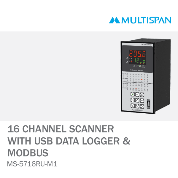 MS-5716RU-M1 PROCESS SCANNER DATA LOGGER 16 CHANNEL 192 x 96 x 168 MULTISPAN 829612capture