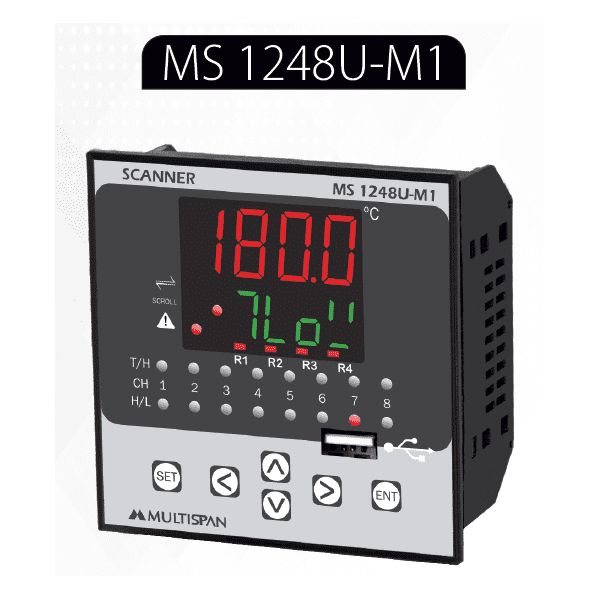 MS-1248U-M1 PROCESS SCANNER DATA LOGGER 8 Channel 96 x 96 x 66 MULTISPAN 831960capture