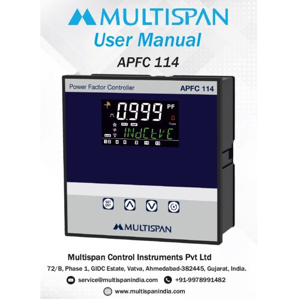 APFC-114 AUTOMATIC POWER FACTOR CONTROLLER UP TO 16 STAGE 144 X 144 X 70 MULTISPAN 874575apfc1223
