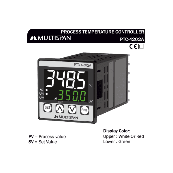 PTC-4202A UNIVERSAL INPUT PID CONTROLLER WITH ANALOG OUTPUT MODBUS FACILITY 48 X 48 X 95 MULTISPAN 87880capture