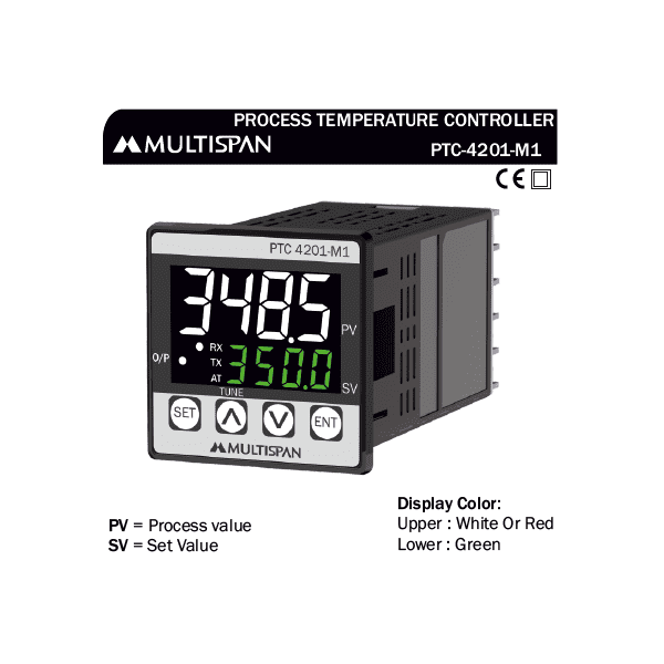 PTC-4201-M1 UNIVERSAL INPUT PID CONTROLLER WITH ANALOG OUTPUT MODBUS FACILITY 48 X 48 X 95 MULTISPAN 890757capture