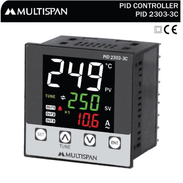 PID-2303-3C PID CONTROLLER WITH AMPERE INDICATION 72X 72 X 85 MULTISPAN 908670pid 2303 3c