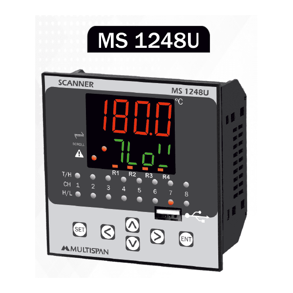 MS-1248U PROCESS SCANNER DATA LOGGER 8 Channel 96 x 96 x 66 MULTISPAN 924379capture