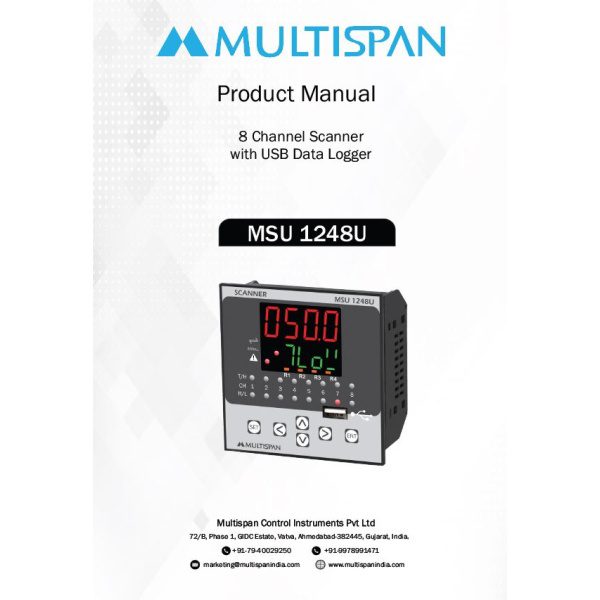 MSU-1248U PROCESS SCANNER DATA LOGGER 8 Channel 96 x 96 x 66 MULTISPAN 944030msu 1248u manual