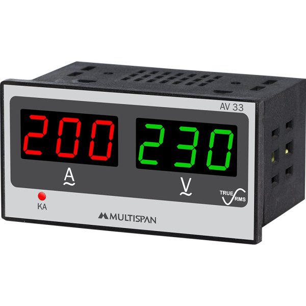 AV-33 DIGITAL AMPERE VOLT METER 48 X 96 X 66 MULTISPAN av