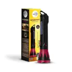 Wipro 3W Radiant Solar LED Torch, Black Red, Standard MODEL CL0010 cl