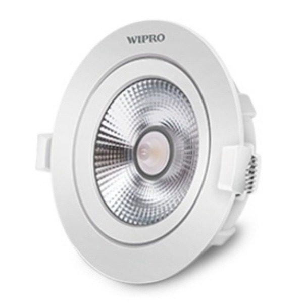 Wipro Garnet 6W Slim COB LED Spotlight Cool White 6500K , 520 Lumens 38 Beam Angle, 72mm Cutout Adjustable Design, Efficient