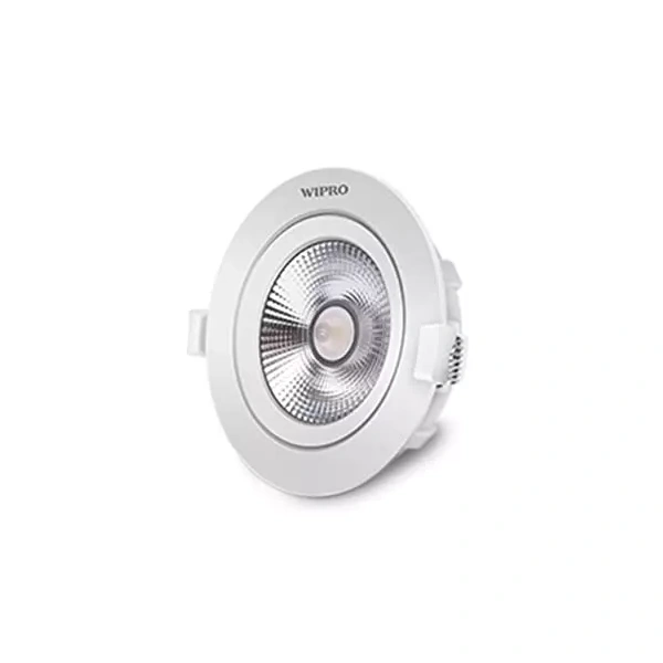 Wipro Garnet 9W Slim COB LED Spotlight Cool White 6500K , 720 Lumens 38 Beam Angle, 77mm Cutout Adjustable Design, Efficient