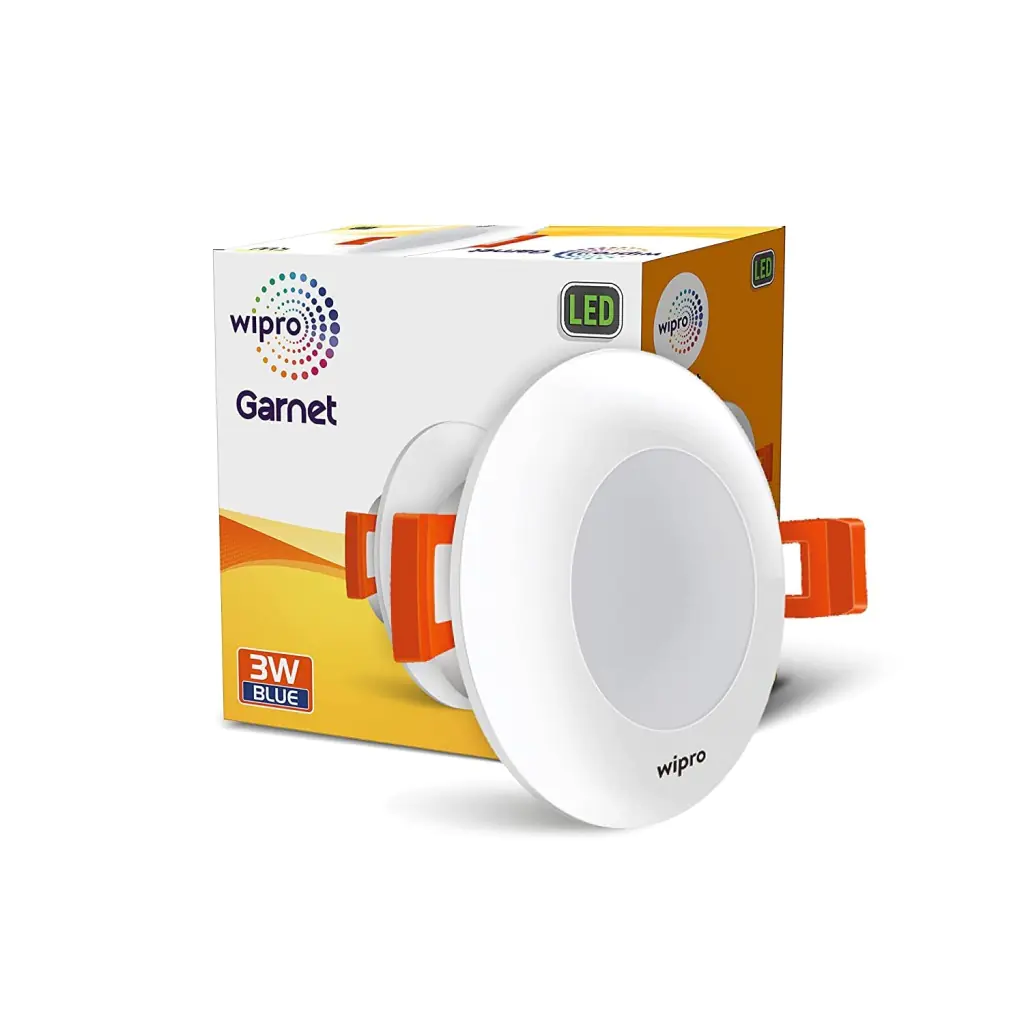 Wipro Garnet 3W LED Mini Downlight Blue, Compact Design with 120 Beam Angle Recessed Down Light for False Ceiling 55mm Cutout
