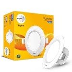 Wipro Garnet 12W Round Downlight for Junction Box Cool White 6500K , Glare-Free Design Recessed Downlighter for False Ceiling