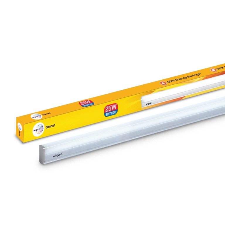 Wipro Garnet 25W LED Batten 4Ft, Cool Daylight 6500K , Up to 2500 Lumens Bright Energy-Efficient Tube Light for Home, Living
