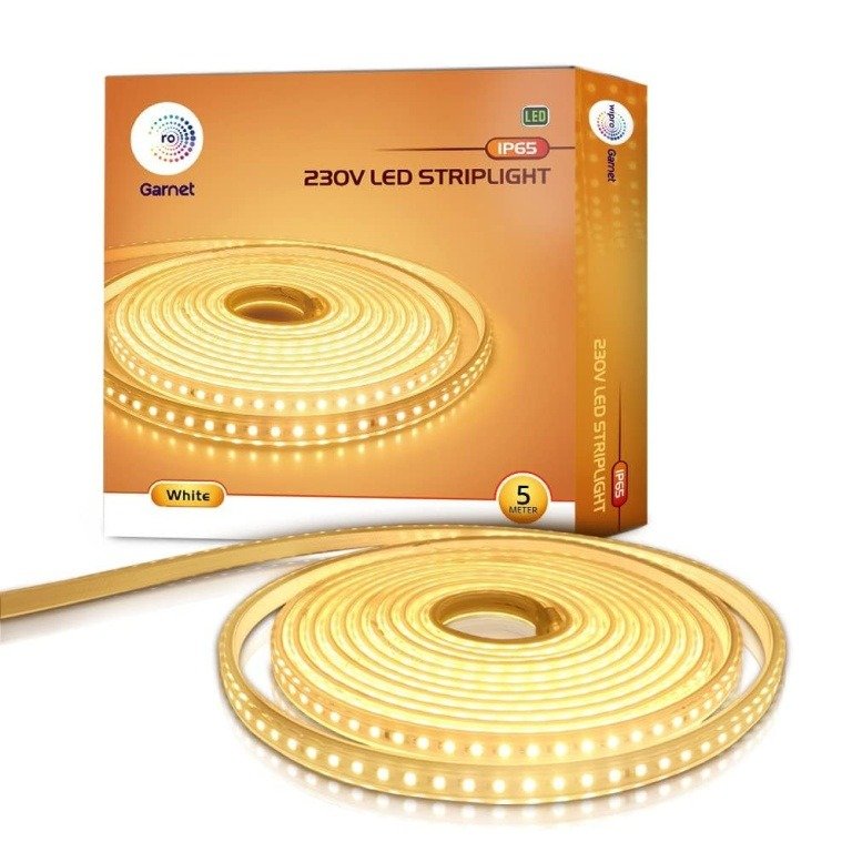 Wipro Garnet 50W 5 Meters LED Strip Light, 120 LEDs mtr, Warm White 2700K, IP65 Waterproof, Flexible Rope Light for Outdoor I