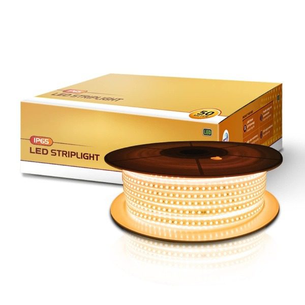 Wipro Garnet 50M LED Strip Light, 120 LEDs mtr, Warm White 2700K, IP65 Waterproof, Flexible Rope Light for Outdoor Indoor Dec