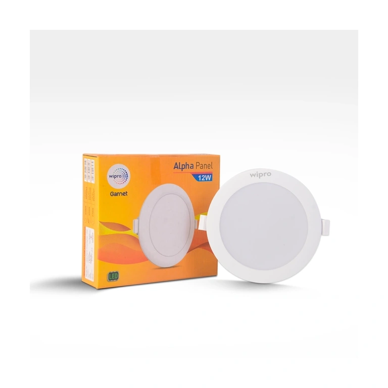 Wipro Garnet 22W Round LED Alpha Panel Cool White Light 6500K Recessed Down Light for False Ceiling Cutout 125mm MODEL DJ2226
