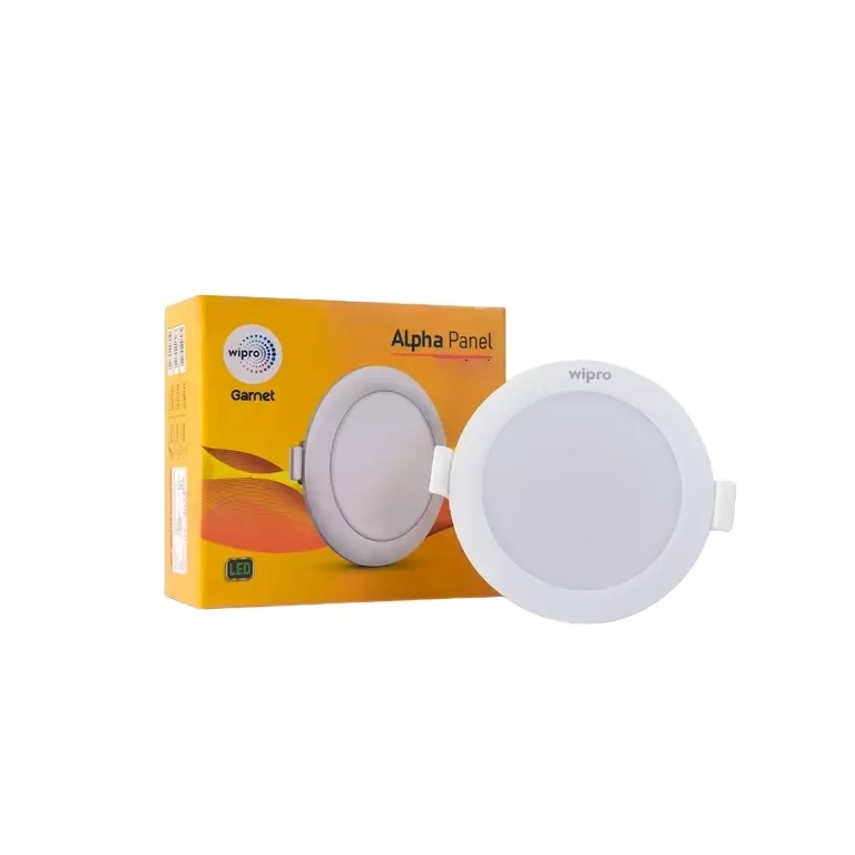 Wipro Garnet 15W Round LED Alpha Panel Cool White Light 6500K Recessed Down Light for False Ceiling 153mm Cutout Pack of 1 Mo