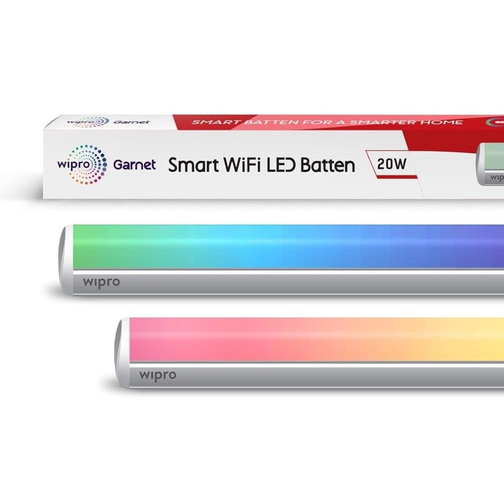 Wipro 20W CCT RGB Smart Wi-Fi LED Batten 900mm Length, Adjustable Color Temperature RGB Energy-Efficient, Smart Lighting Solu