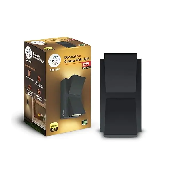 Wipro Garnet 2x6W LED Outdoor Wall Light, Warm White 2700K , Dimension 81x66x142 mm, White, Model DW11227 dw