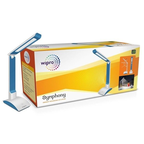 Wipro Symphony 6-Watt Rechargeable LED Table Lamp White Pack of 1 MODEL E10006 e