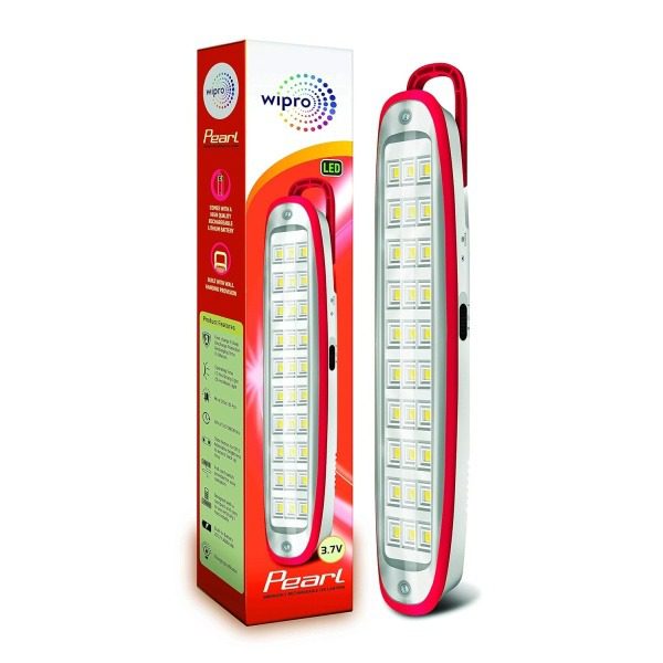 Wipro Pearl Rechargeable Emergency LED Lantern RED , Input Voltage 230V 50Hz AC, Model E10007 e