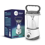 Wipro Solaris 10W Rechargeable Emergency LED Lantern, 360 Ambient Light, 3000mAh Lithium Battery, White, Model E20001 e