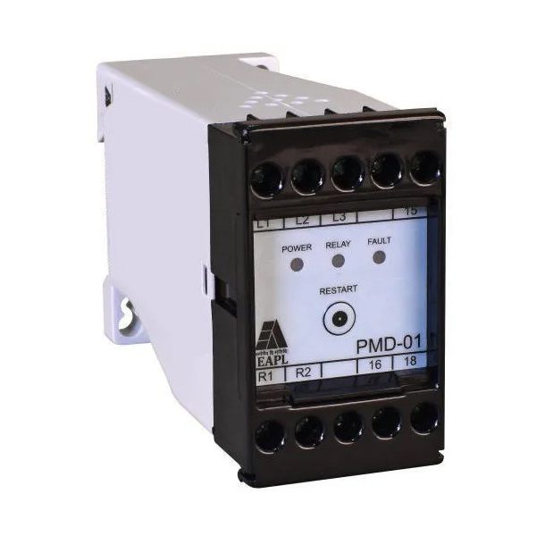 PMD-01a Rly2C 0 Phase fail, reverse, unbalance, UV V2.0, Phase Monitoring Device SelfPwrd,3P3W, DinRail Mount TDT Factoryset
