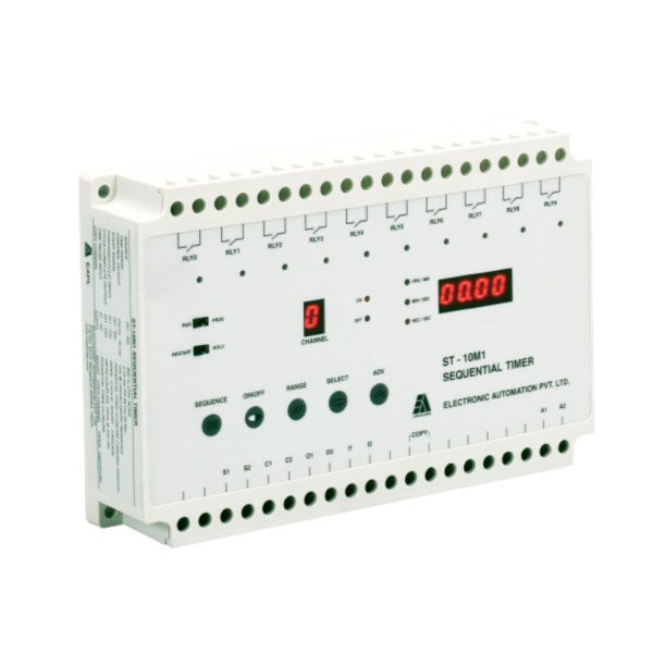 ST-10M1 10Channel timer, Sequential timer, 1Rly 1C-NO per chnl EAPL eapl st 10m1 sequential timer voltkart voltkart voltkart