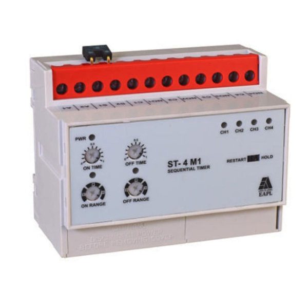ST-8M1 4Channel timer, Sequential timer, 1Rly 1C-NO per chnl EAPL eapl st 4m1 sequential timer voltkart voltkart voltkart ori