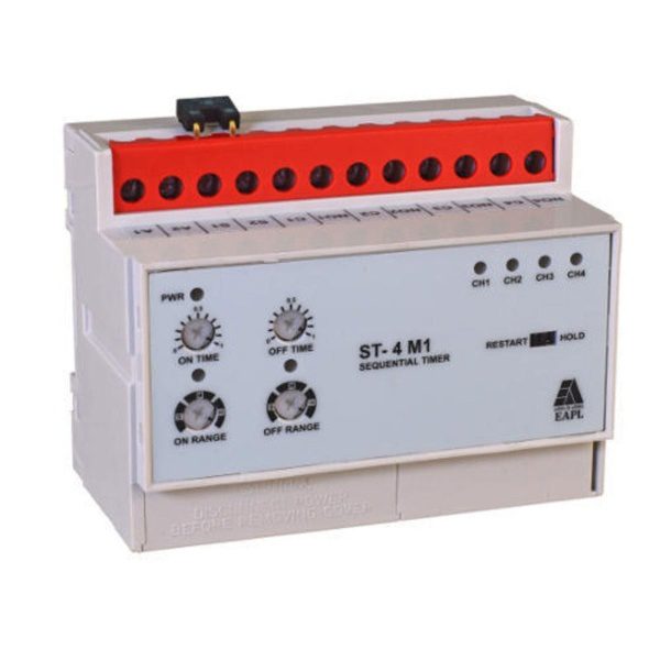 ST-4M1 4Channel timer, Sequential timer, 1Rly 1C-NO per chnl EAPL eapl st 4m1 sequential timer voltkart voltkart voltkart ori