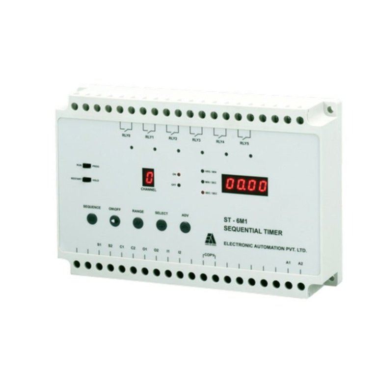 ST-6M1 6Channel timer, Sequential timer, 1Rly 1C-NO per chnl EAPL eapl st 6m1 sequential timer voltkart voltkart voltkart ori