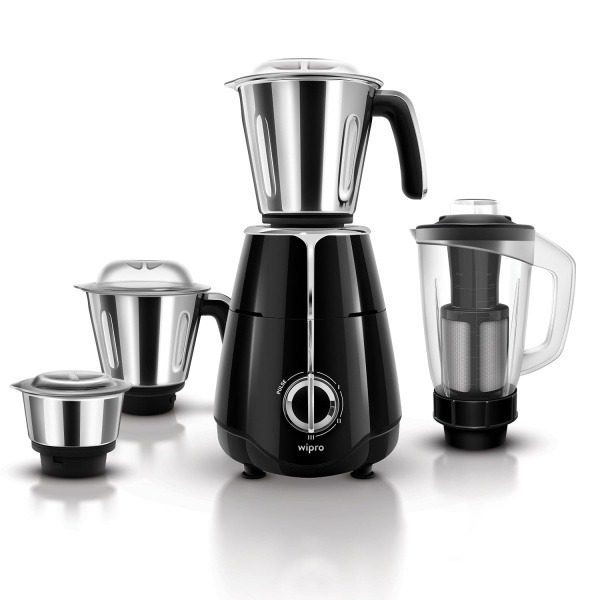 Wipro Elato FMG206 1000 Watt Mixer Grinder with 4 Jars,Heavy Duty 100 Copper Motor,Superfast Grinding,Stone Pounding Blade fo