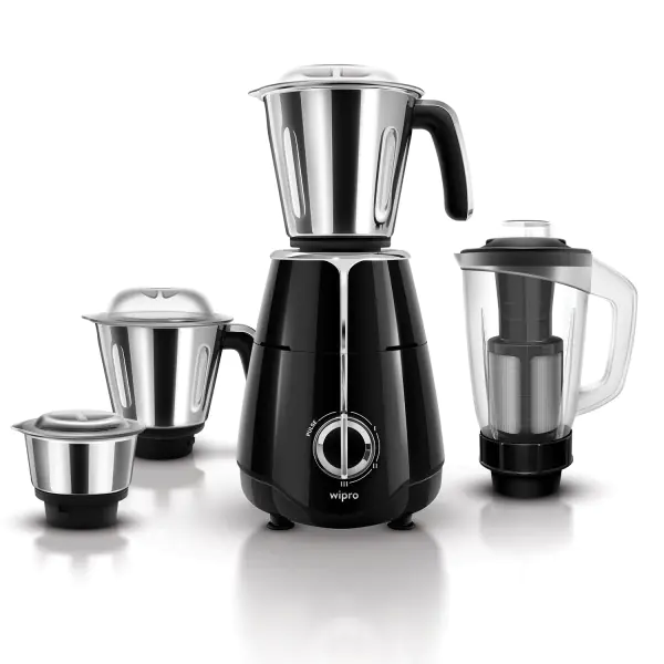 Wipro Elato FMG206 1000 Watt Mixer Grinder with 4 Jars,Heavy Duty 100 Copper Motor,Superfast Grinding,Stone Pounding Blade fo