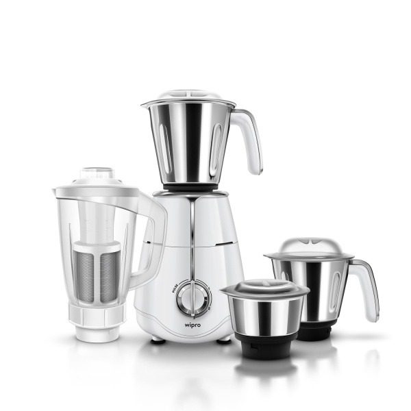 Wipro Elato FMG207 1000 Watt Mixer Grinder with 4 Jars Wet Grinding Jar 1.5 L Dry Grinding Jar 1.2 L Chutney Jar 0.5 L Juicer