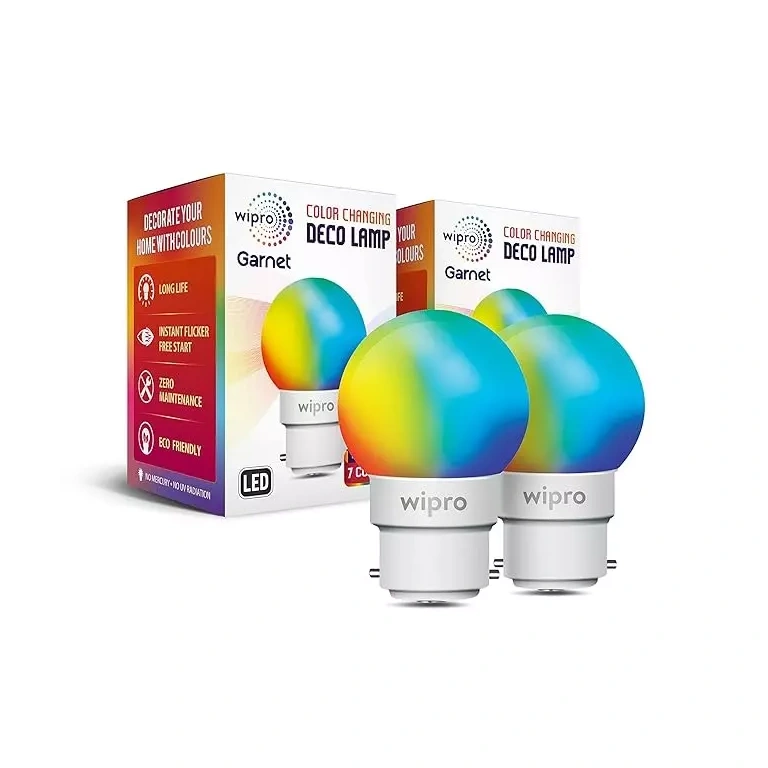 Wipro Deco 0.5 W LED Bulb Multicolor 6500K Decorative LED Bulb for Home Office Decoration Pack of 1 MODEL N10000 n