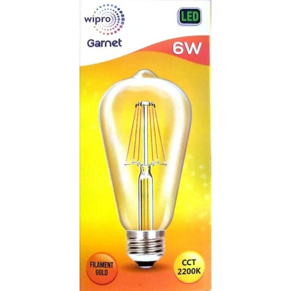 wipro 6-Watts Filament ST64 E27 LED Yellow Bulb MODEL N62003 n