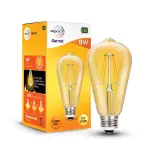 Wipro Garnet 8W A60 LED Filament Bulb Warm White 2700K , E27 Base Decorative Energy-Efficient Bulb with In-Built Surge Protec